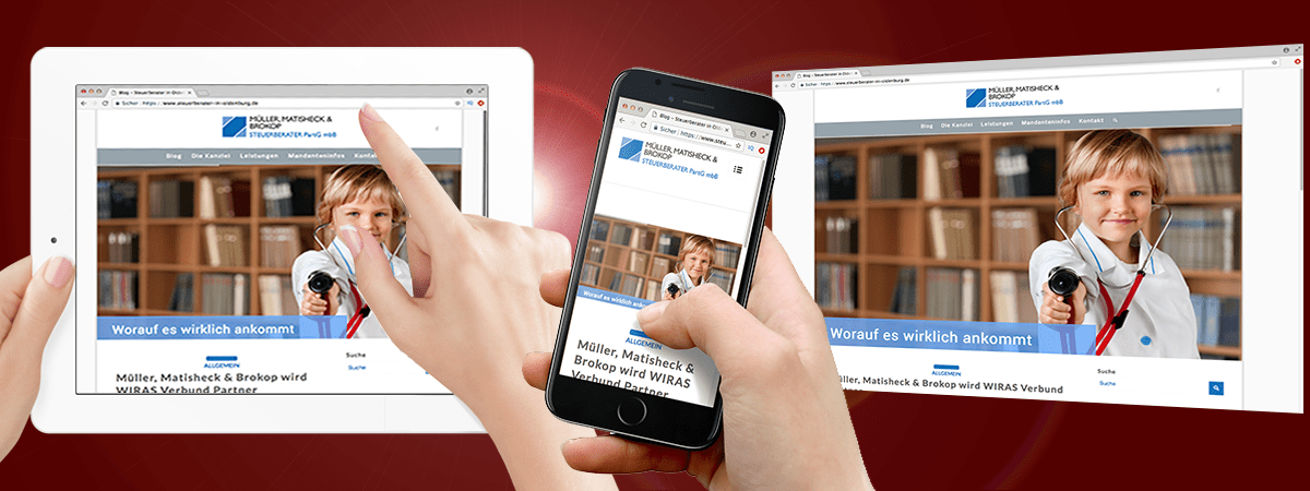 Webdesign für mobile Geräte, Webdesign, mobil, Oldenburg, responsive